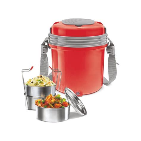 milton electron stainless steel tiffin box set|Milton Electron Stainless Steel Tiffin Box Set, 360ml/158mm, Set .